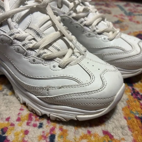 Skechers D’Lites Women's White and Gray Sneakers - Picture 5 of 8